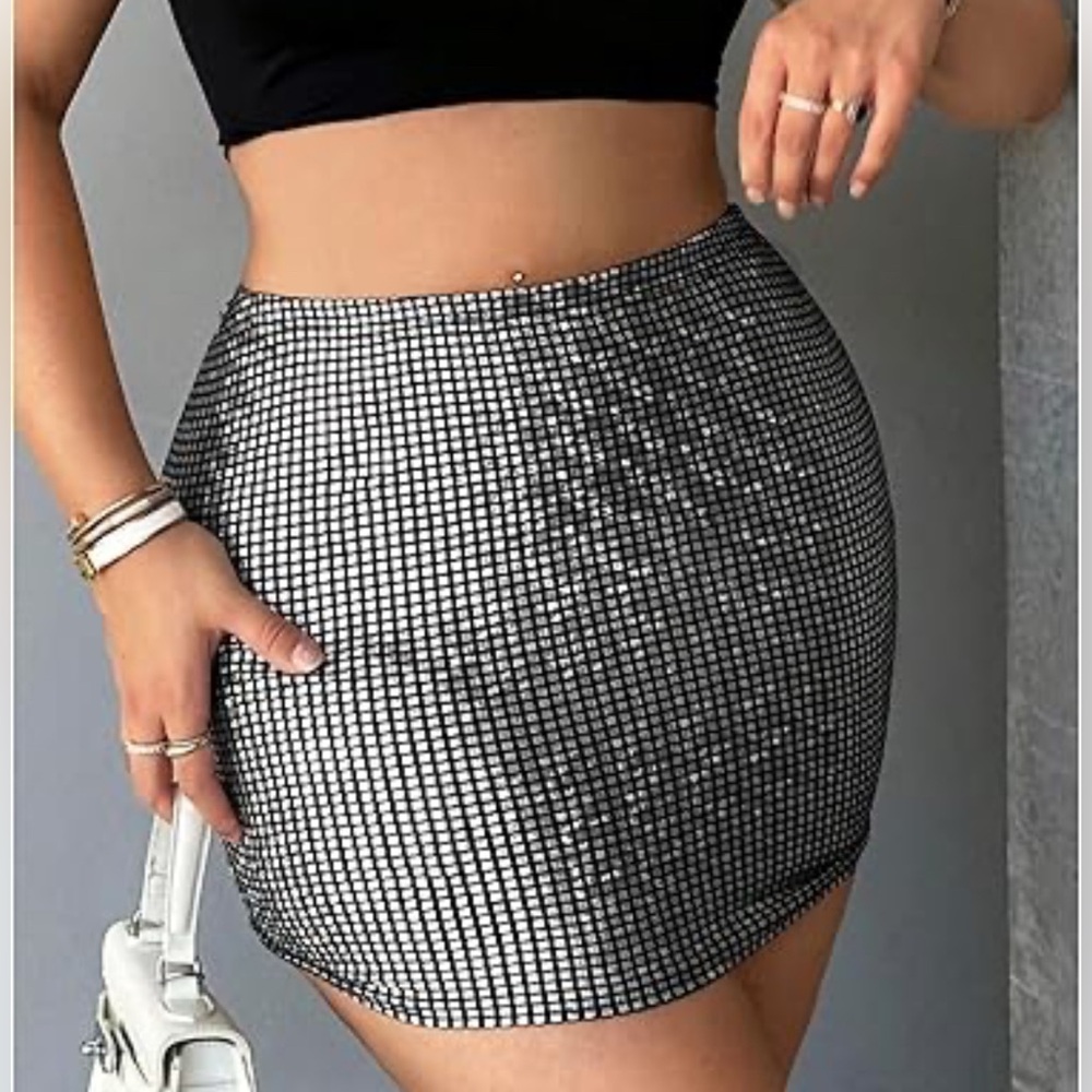 Aria Black Sequin Embellished Cocktail Mini Skirt